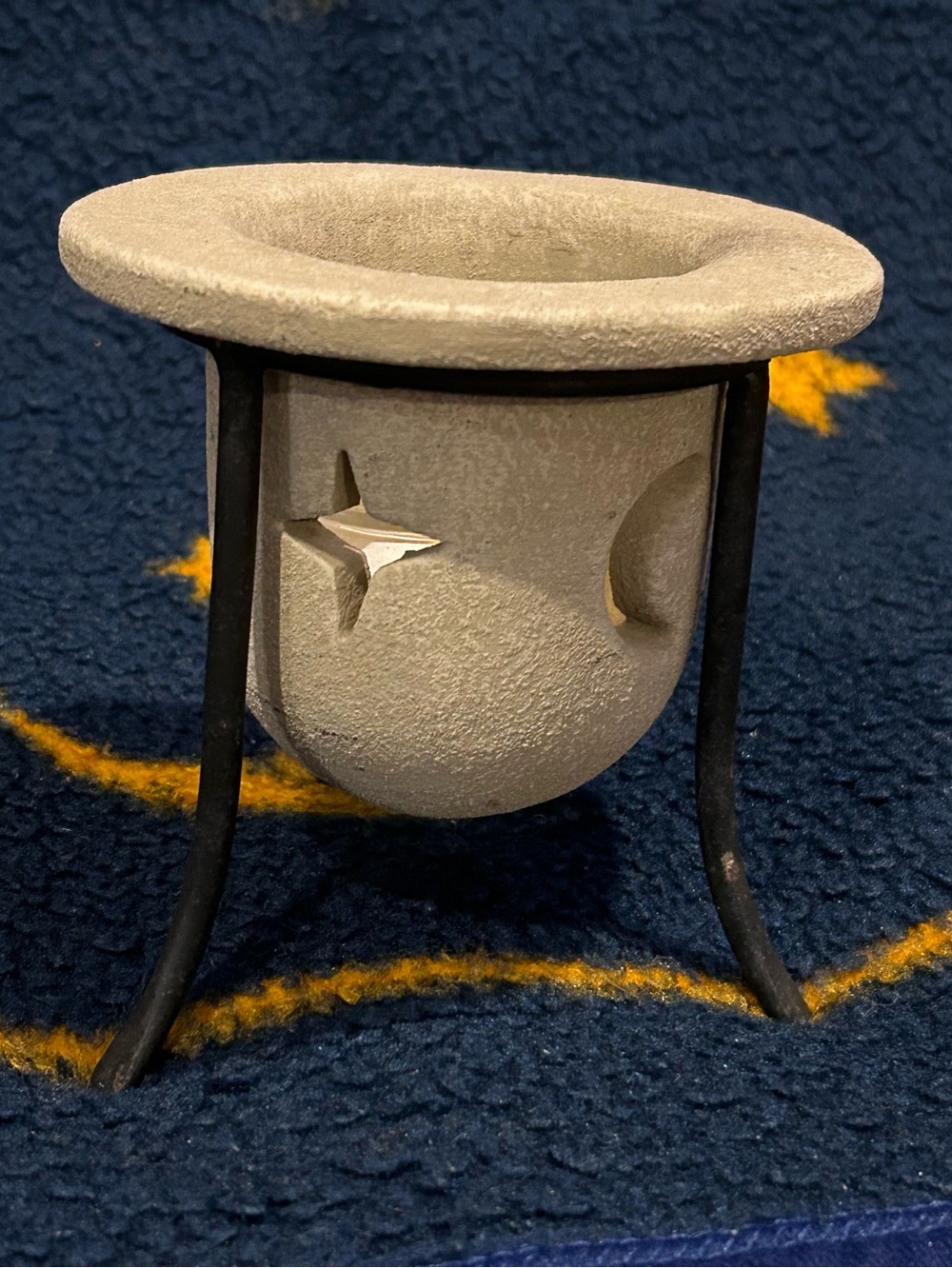 VTG 90s Celestial Stone Moon Star Candle Holder Whimsigoth Witchy Altar Decor